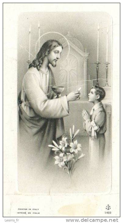 IMAGE PIEUSE - SOUVENIR DE COMMUNION - PAROISSE SAINT MARTIN - MONACO - 1956 - GILBERT - F. B. - 1469 - Imágenes Religiosas