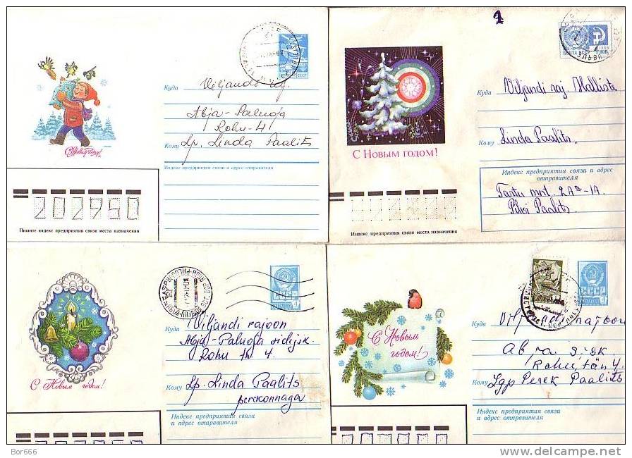 GOOD 8 USSR " HAPPY NEW YEAR " Postal Covers Lot - Nouvel An