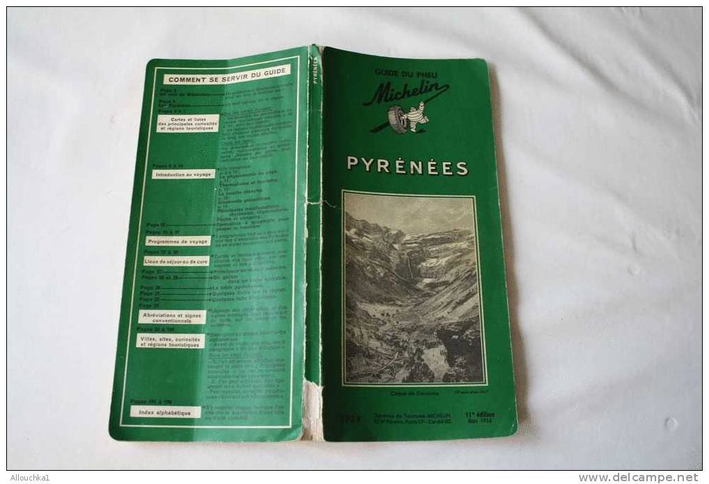 1956-GUIDE TOURISTIQUE - DU PNEU MICHELIN LES PYRENEES -195 PAGES D´INFORMATIONS ET DE PLANS -GUIDES-PROMENADE-PROGRAM M - Europe