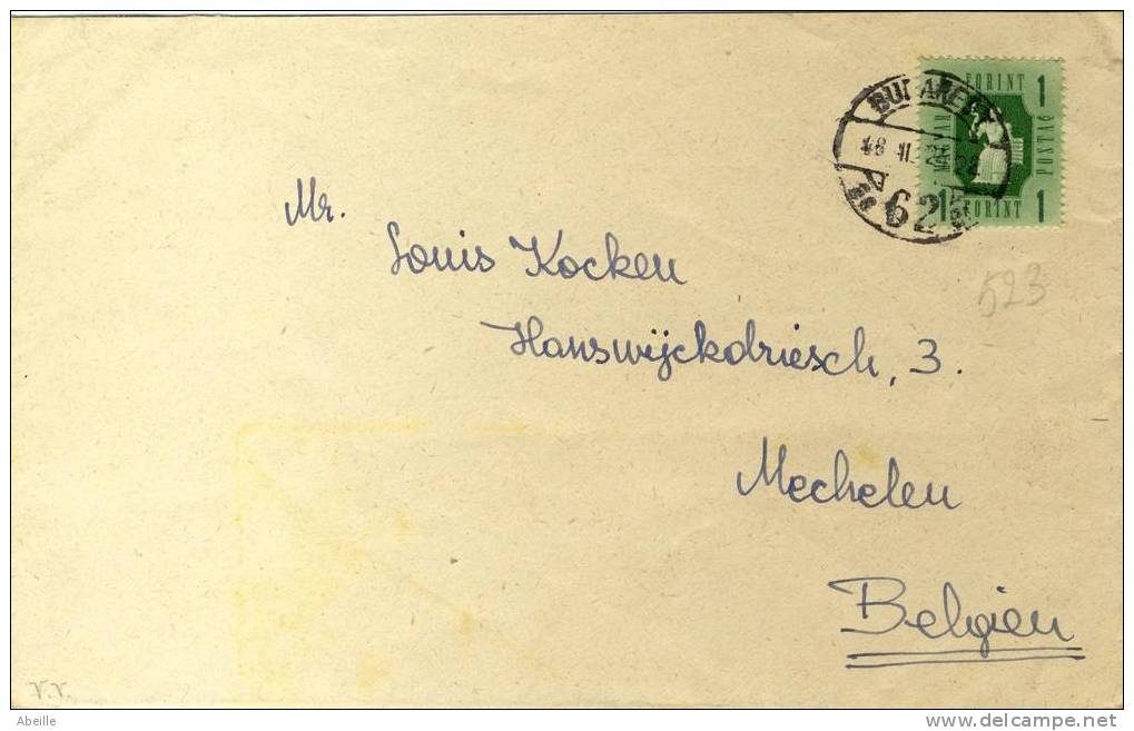 F523  LETTRE POUR LA BELGIQUE - Storia Postale