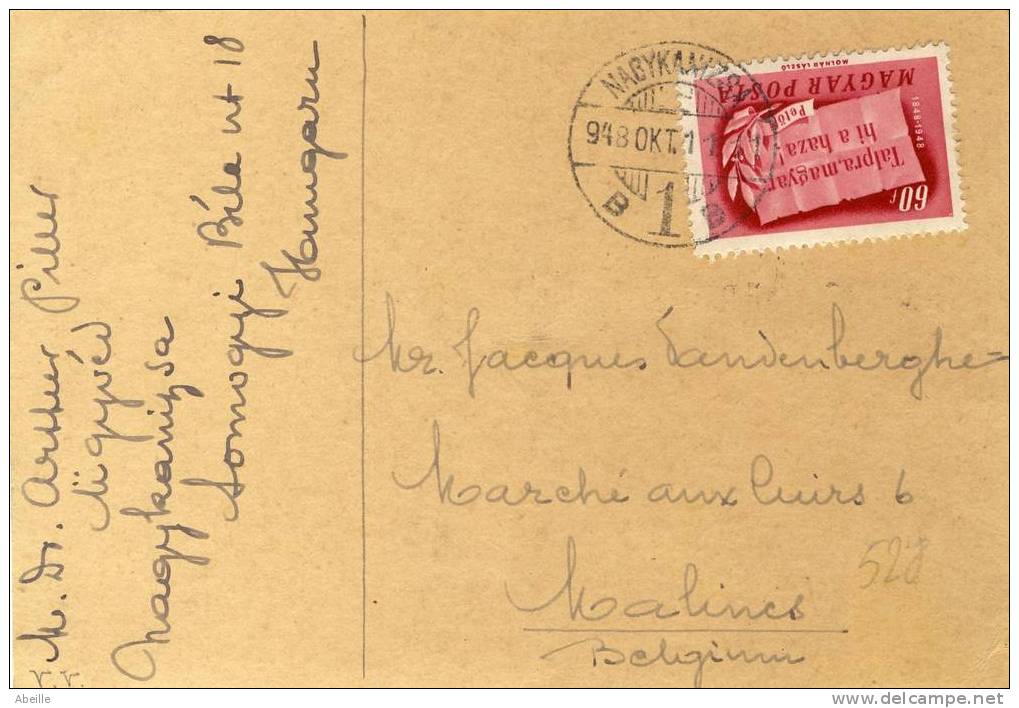 F528  CP   POUR LA BELGIQUE - Storia Postale