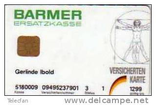 ALLEMAGNE CARTE SABTE BARMER ERSATZKASSE VALID 12.99 RARE - Cartes De Salon Et Démonstration