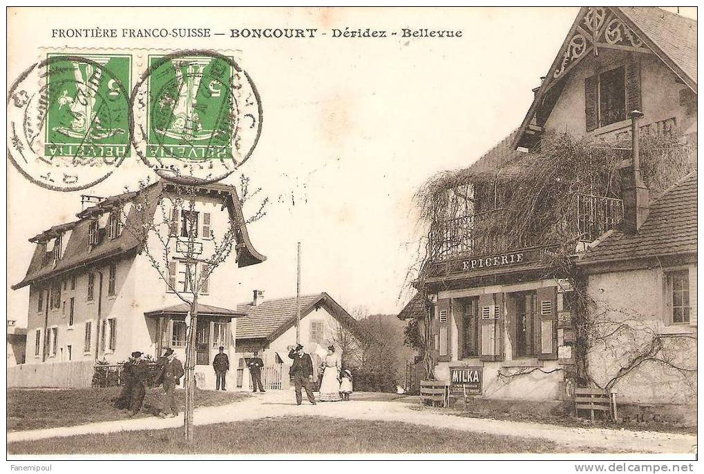 Frontière Franco-Suisse.  BONCOURT . Déridez - Bellevue - Court