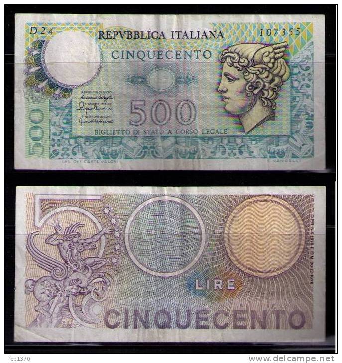 ITALIA 1976 BILLETE DE 500 LIRES - 1.000 Lire