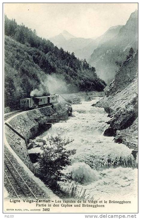 Suisse - Train Vapeur Ligne Viège-Zermatt (Valais) - Viège