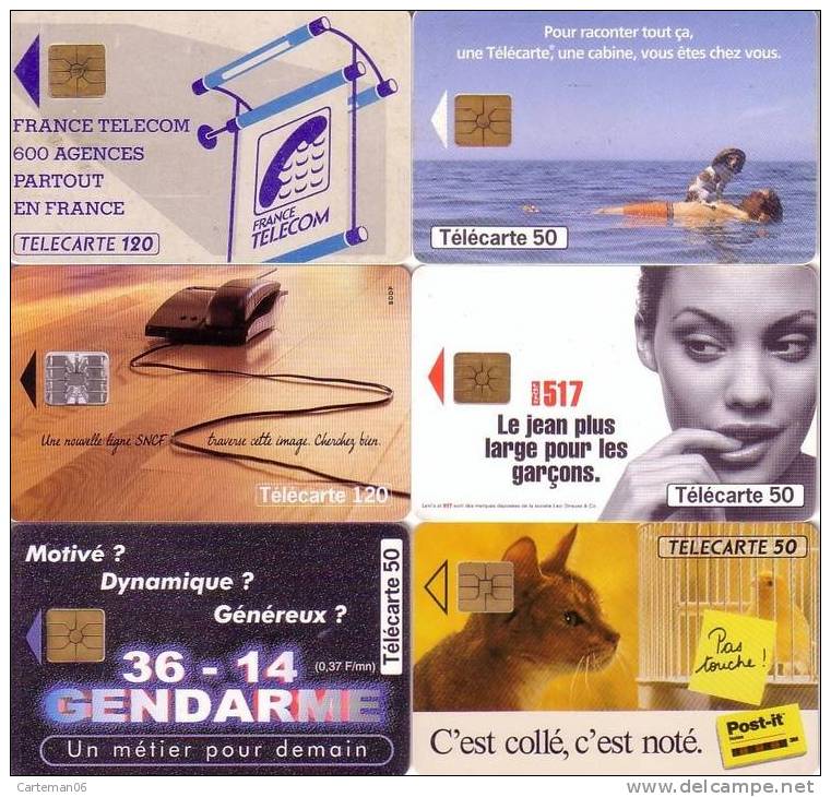 Télécarte - Lot De 6 Cartes Divers (voir Scan) - Collezioni