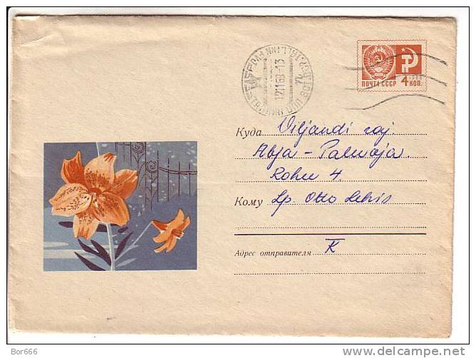 GOOD USSR Postal Cover 1969 - Lilium - Covers & Documents