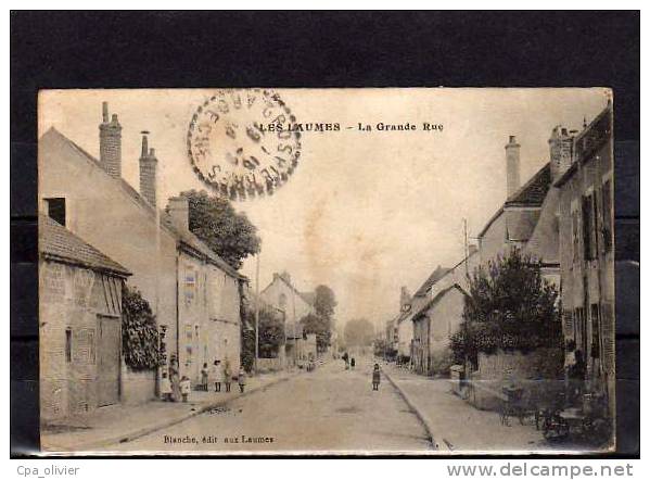 21 LES LAUMES Grande Rue, Animée, Cachet Section Chemins De Fer De Campagne, Ed Blanche, 1916 - Venarey Les Laumes