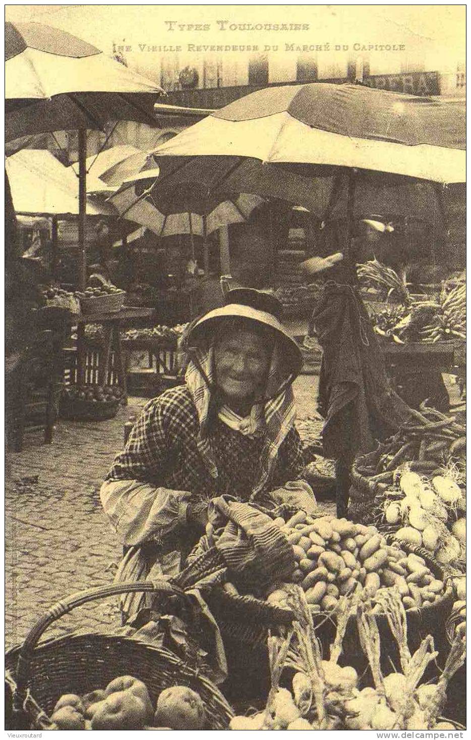 CPA. REPRO. TYPES TOULOUSAINES. UNE VIEILLE REVENDEUSES DU MARCHE DU CAPITOLE. - Markets