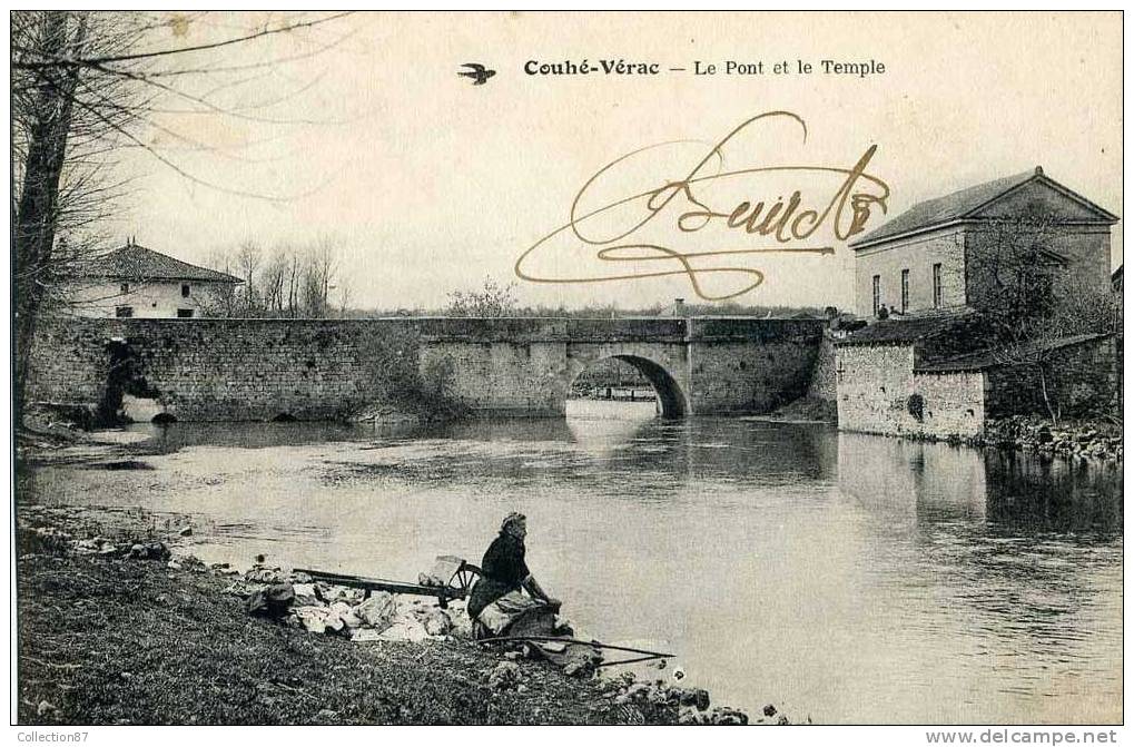 86 - VIENNE - COUHE VERAC - LE PONT Et Le TEMPLE - LAVEUSE - Couhe