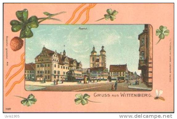AK.Gruss Aus Wittenberg.Markt. - Wittenberg