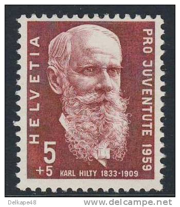 Switzerland Schweiz Suisse 1959 Mi 687 YT 634 Sc B287 SG J177 ** Karl Hilty (1833-1909) Philosopher, Writer, Lawyer - Neufs