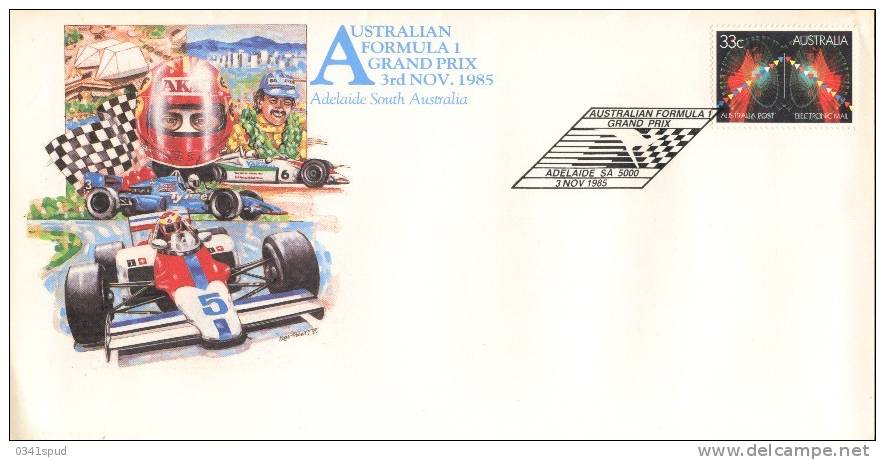 1985 Australia  Automobile Grand Prix  Formula 1 Adelaide  Sur Lettre - Automovilismo