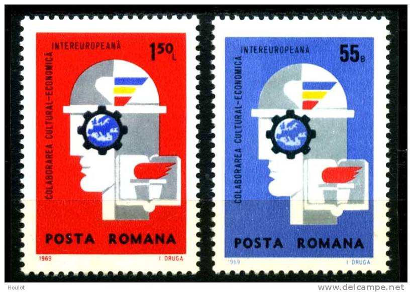 Rumänien Mi.N° 2764/65** 1969, INTEREUROPA: Symbolik Für Zusammenarbeit In Wirtschaft, Wissenschaft Und Kultur - Unused Stamps