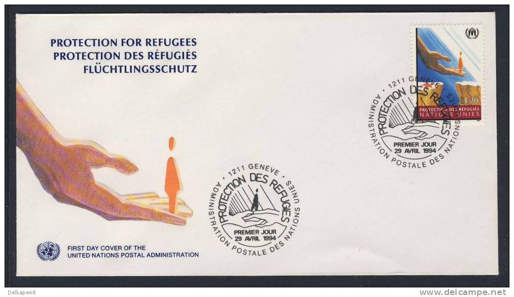 United Nations Geneve 1994 FDC - Mi 249 - Protection For Refugees / Flüchtlingsschutz - United Nations / Nations Unies - FDC