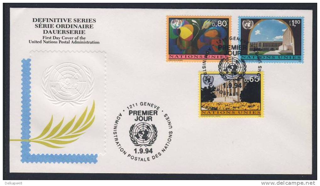 United Nations Geneve 1994 FDC - Mi 256 + 257 + 258 - United Nations / Nations Unies - FDC