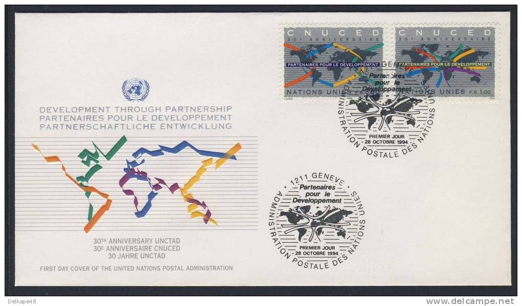 United Nations Geneve 1994 FDC - Mi 259 + 260 - 30 Ann. Unctad / CNUCED - United Nations / Nations Unies - FDC