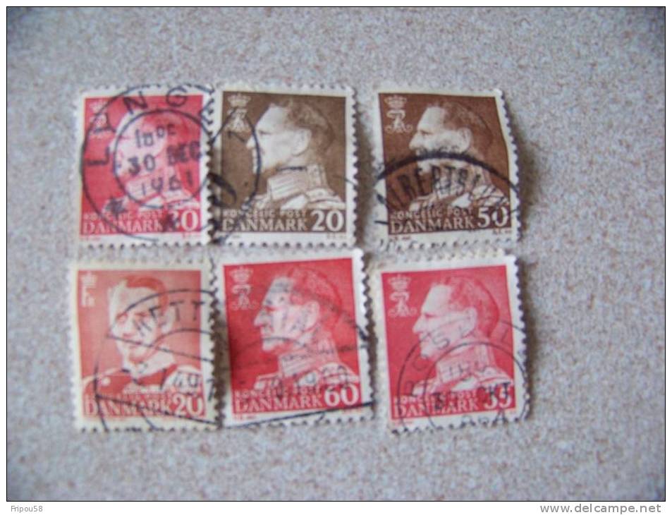 TIMBRES DANEMARK ROIS OBLITERES - Gebraucht