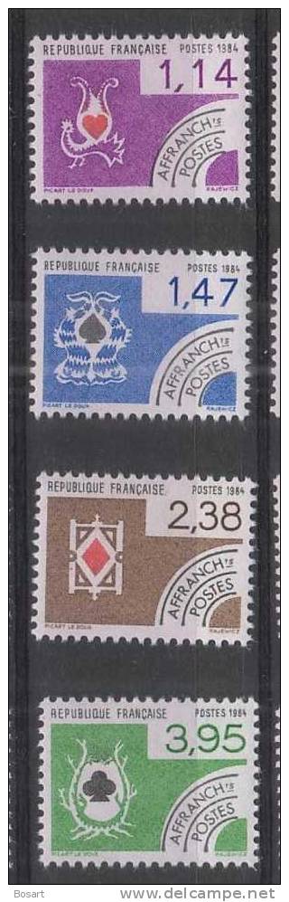 France Timbres Préoblitérés Neufs Y.T. 182 à 185 Série 4 V.c.4.70 € - 1964-1988