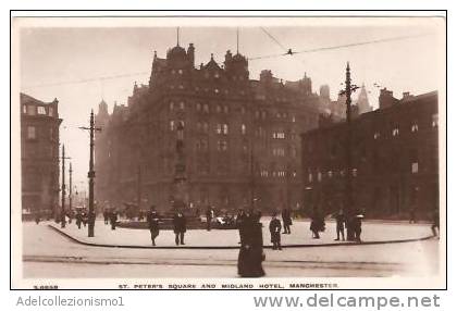 19132)cartolina Illustratoria  Manchester - St. Peter's Square E Hotel Midland - Manchester