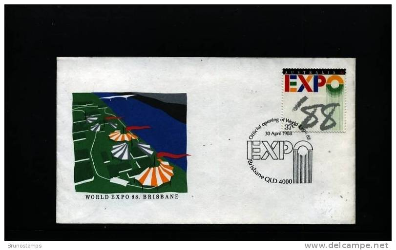 AUSTRALIA - 1988 WORLD EXPO '88 BRISBANE COVER  OPENING DAY CANCEL - Poststempel