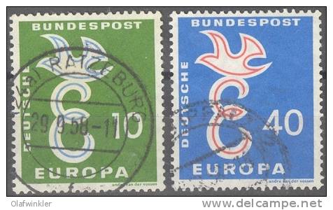 FRG/RDA/BRD 1958 Europa  Mi 295-6 / Sc 790-1 / YT 164-5 Gestempelt / Oblitéré / Used - 1958