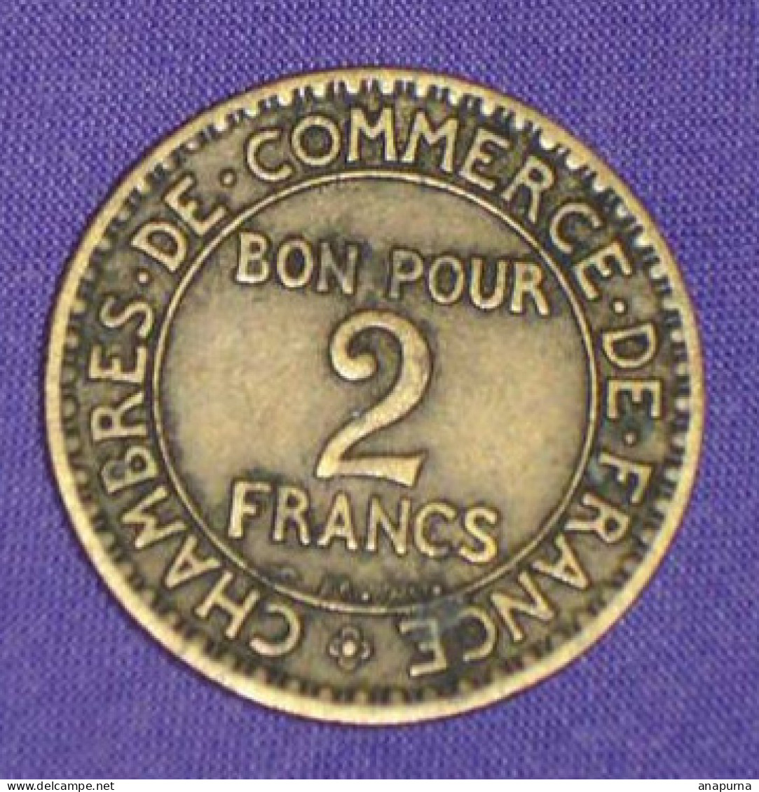 Chambres Commerce De France, Bon Pour 2 Francs, Commerce Et Industrie 1923 - Professionals/Firms