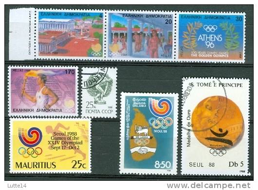 JO Séoul 1988 Lot N°01 De 8 Timbres Grèce - URSS - Sao Tome Et Principe - Ile Maurice - Sri Lanka - Sommer 1988: Seoul