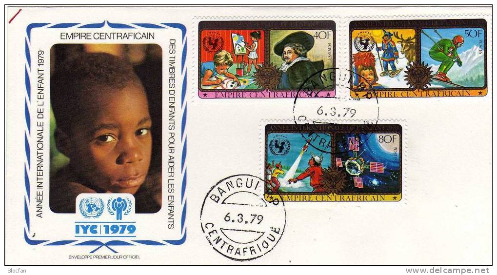 UNICEF Kindertag 1979 Erfindungen Zentralafrika 606/1 Plus Block 49 Auf 3FDC 8€ - UNICEF