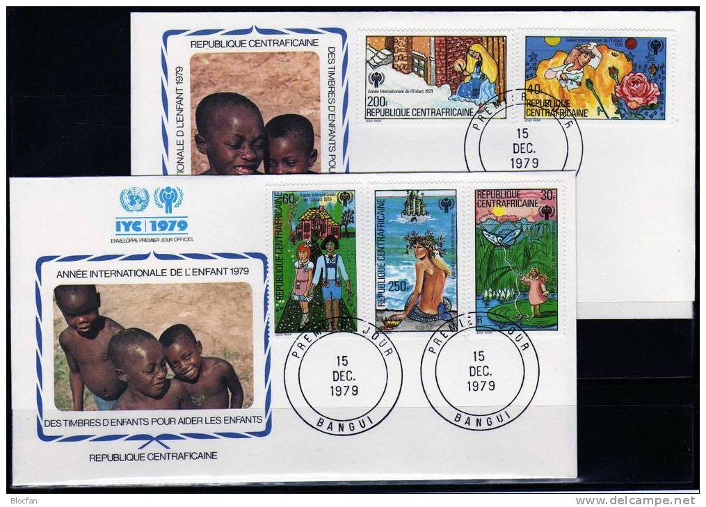 UNICEF Kindertag 1979 Märchen Republik Zentralafrika 643/7 Auf 2FDC 5€ - UNICEF