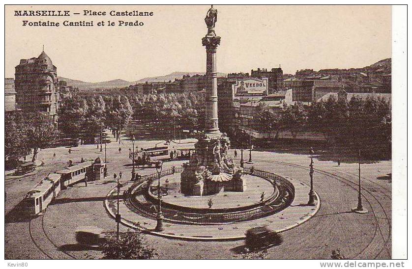 13 MARSEILLE Place Castellane Fontaine Cantini Et Le Prado - Castellane, Prado, Menpenti, Rouet