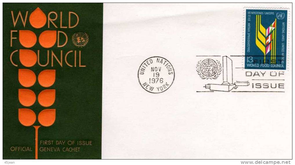 O.N.U New York: 1976 Belle Fdc "world Food Concil" Congrès Pour La Faim - Contra El Hambre