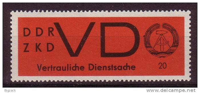 DDR Dienstmarke D Vertrauliche Sache Minr.3 Postfrisch - Other & Unclassified