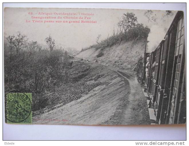 Fortier 68 Voyage Ministre Colonies Inauguration Chemin De Fer Train  Grand Remblai - Guinée Française