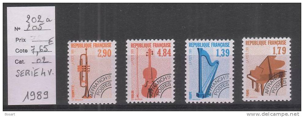 France Timbres Préoblitérés Neufs Y.T. 202 à 205 Série 4 V. C.7.65 € - 1989-2008