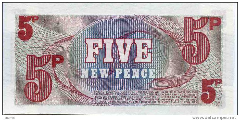 Grande Bretagne Great Britain Armed Forces 5 New Pence ( 1972 ) 6e Series UNC PM44a - British Armed Forces & Special Vouchers