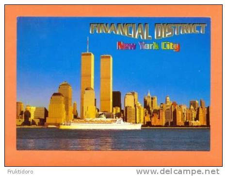 AKUS USA Card About Manhattan, The Financial District In New York - Twin Towers - WTC - Manhattan