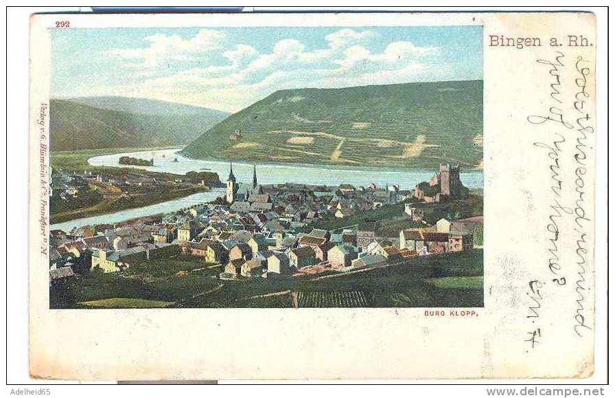 Bingen Burg Klopp 1906 Nach Philadelphia Blümlein Verlag, Frankfurt - Bingen