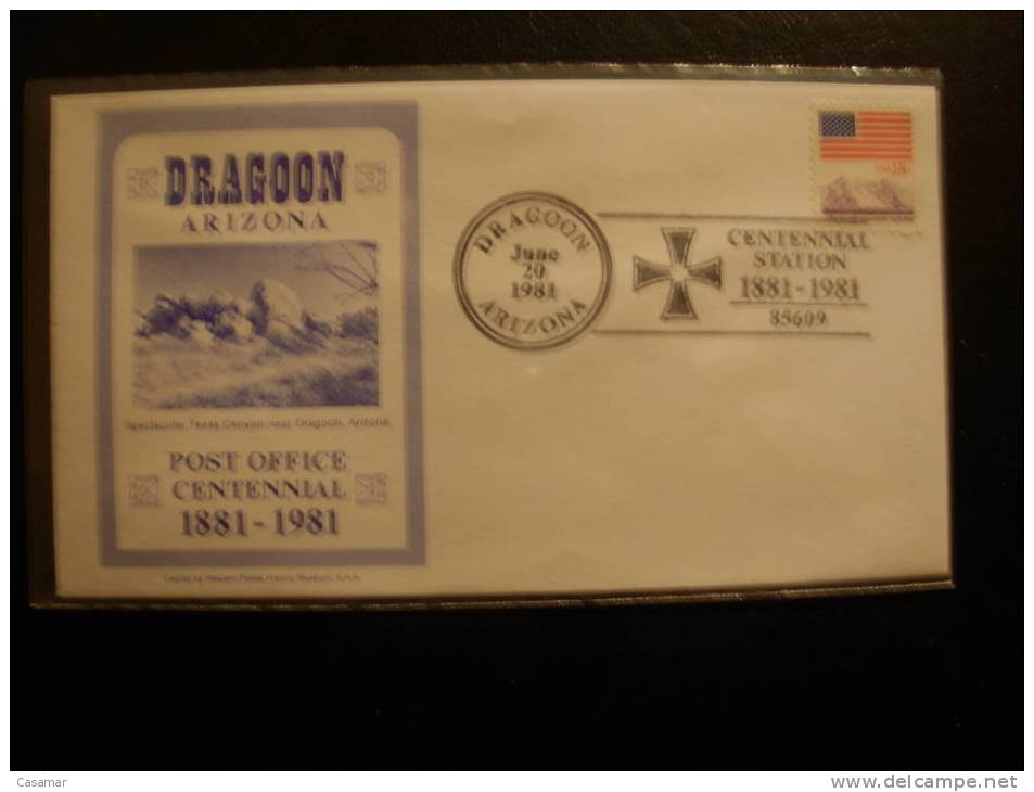 USA Dragon Dragons Dragoon Arizona Post Office Centennial 1981 - Mitología