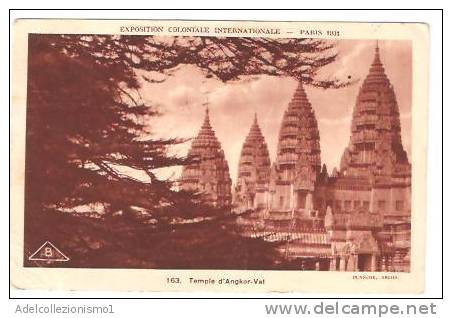 19104)cartolina Illustratoria  Temple D´angkor Vat - Esposizione A Parigi - Ile-de-France