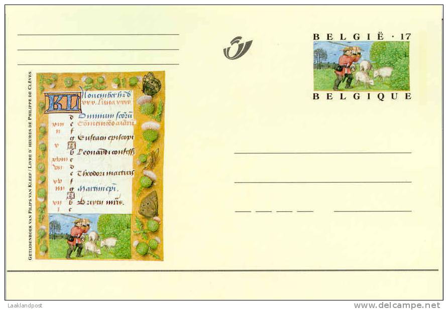 Belgium Postal Stationary Livre D'heures De Philppe De Cleves Unused (E1091) - Geïllustreerde Briefkaarten (1971-2014) [BK]