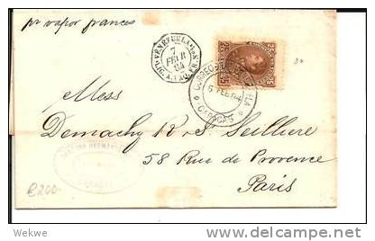 Ven063 VENEZUELA - / Mit Franz. Schiffpost (Paquebot) 1884 - Venezuela