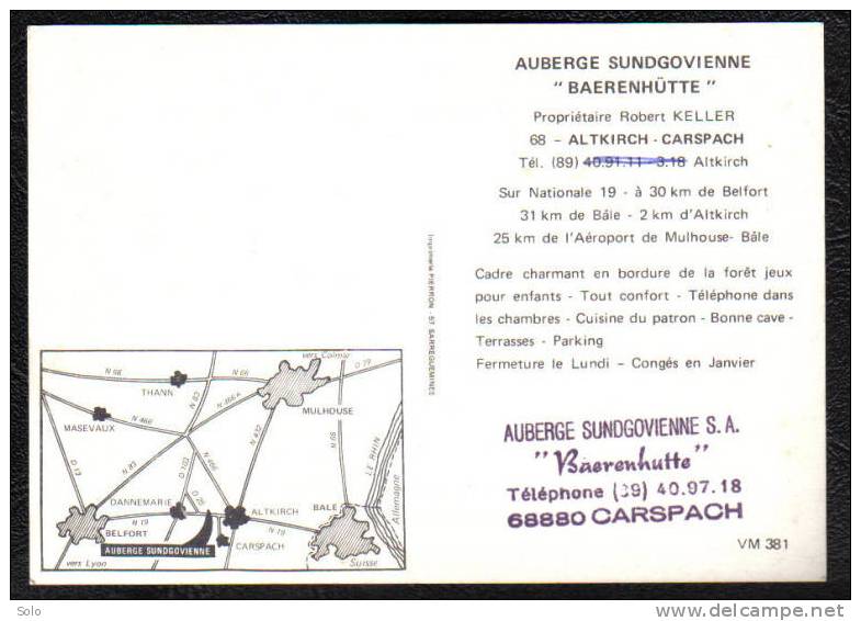 ALTKIRSCH-CARSPACH - CP Publicitaire SUNDGOVIENNE - Altkirch