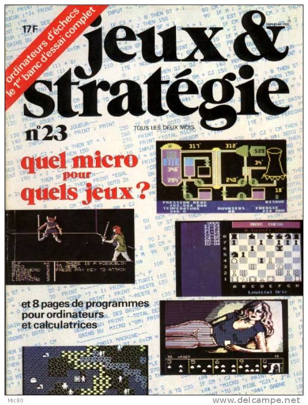 Magazine "Jeux & Stratégie" N° 23  Très Bon état. - Plays Of Role