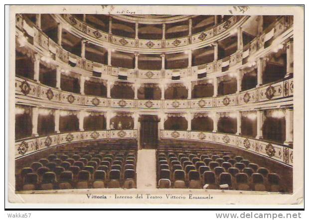 C471- VITTORIA INTERNO DEL TEATRO VITTORIO EMANUELE - F.G. VIAGGIATA 1942  - ITALY ITALIE ITALIEN - Vittoria