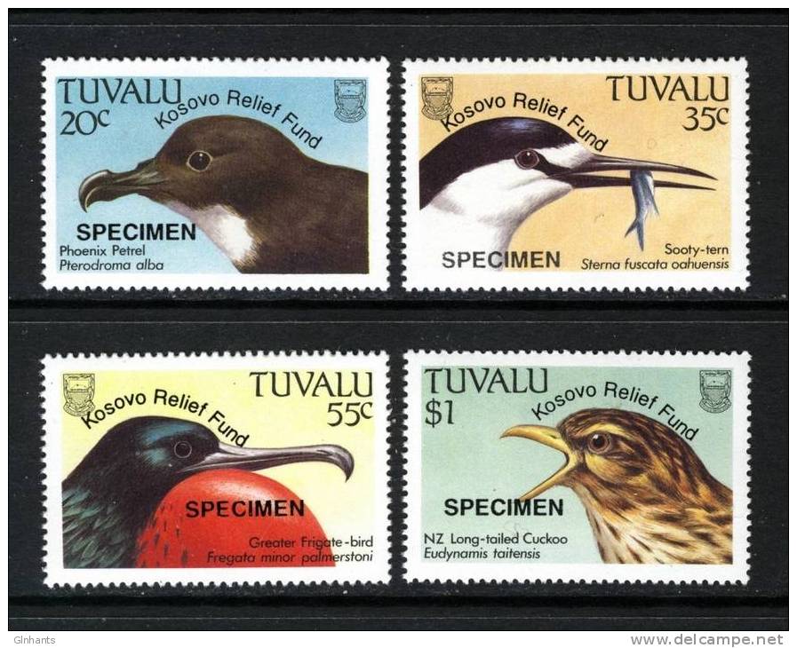 TUVALU - 1999 KOSOVO BIRDS SET (4V) O/P SPECIMEN FINE MNH ** SG 837-840 - Tuvalu