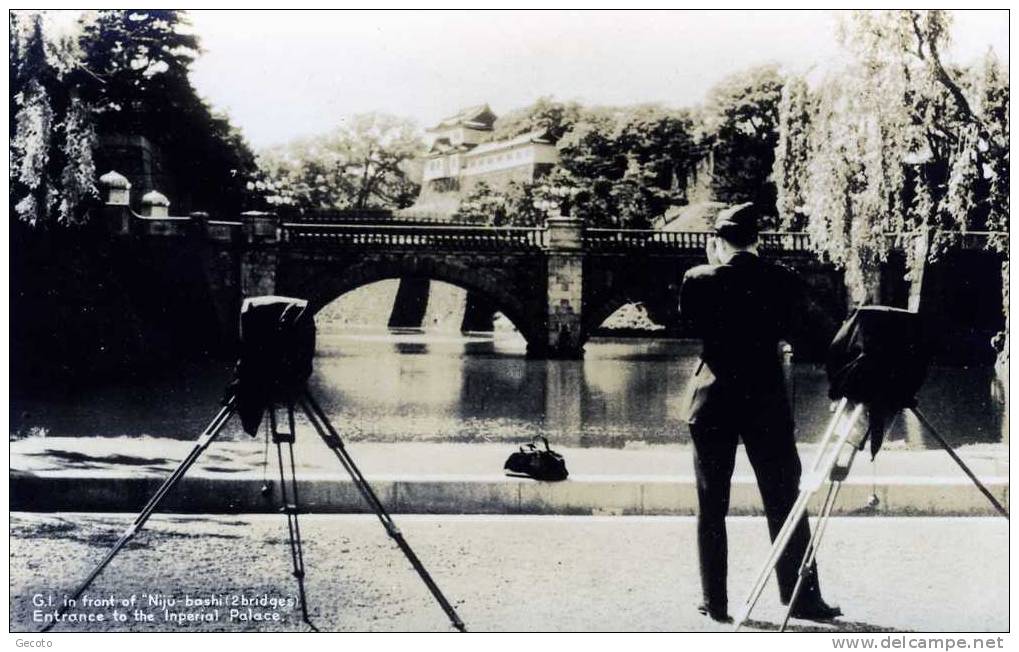 G.I. In Front Of "niju-bashi (2 Bridges) - Tokyo