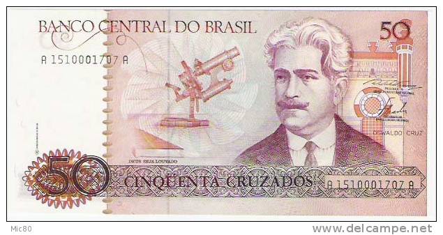Brésil Billet 50 Cruzados 1987 NEUF - Brazilië
