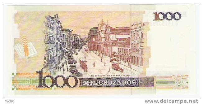 Brésil Billet 1 Cruzado Novo Sur 1000 Cruzados 1989 NEUF - Brazil