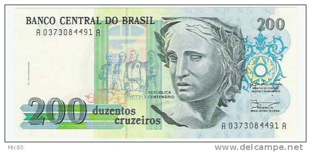 Brésil Billet 200 Cruzeiros 1990 NEUF - Brasilien